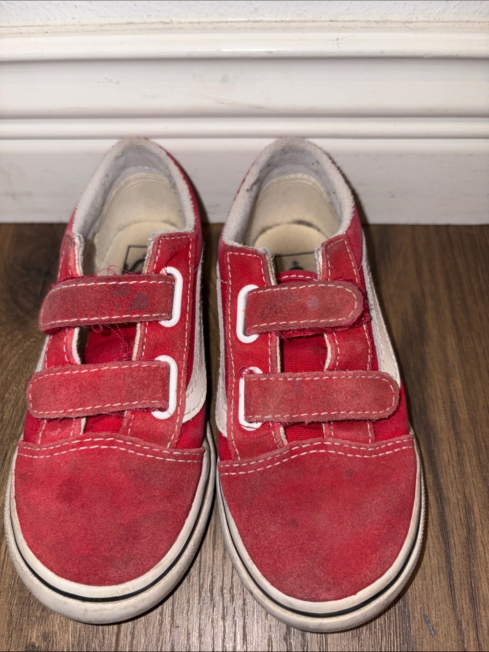 Vans Toddler Red Velcro Sneakers